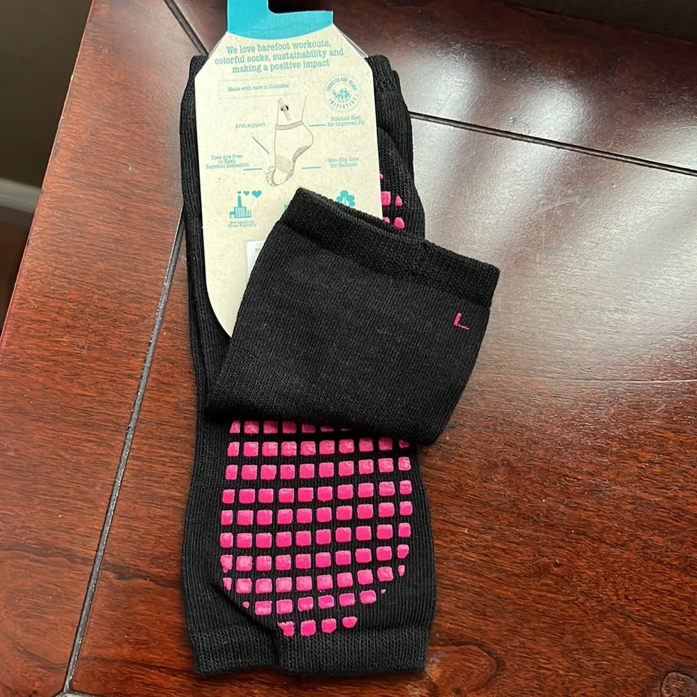 Tucketts BlackToeless Non Slip Grip Ballerina Ballet style Socks NEW